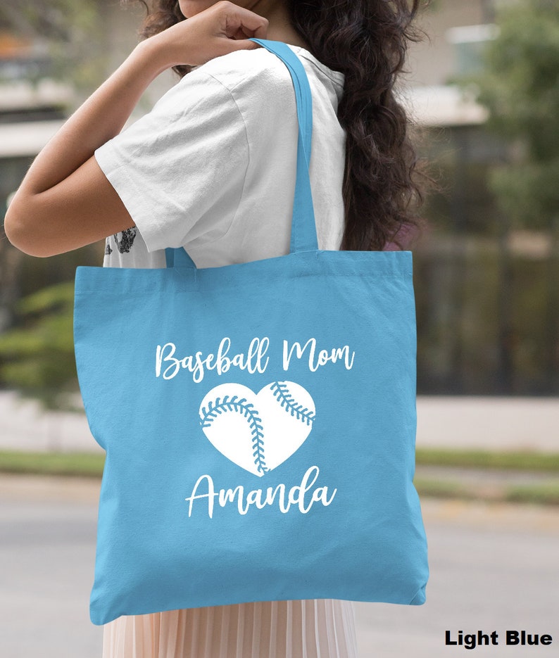 Personalized Baseball Tote Bag, Baseball Mom Tote Bag, Sports Mom Bag, Gifts For Mom, Mothers Day Gift, Baseball Gifts, Baseball Lover Gifts image 8