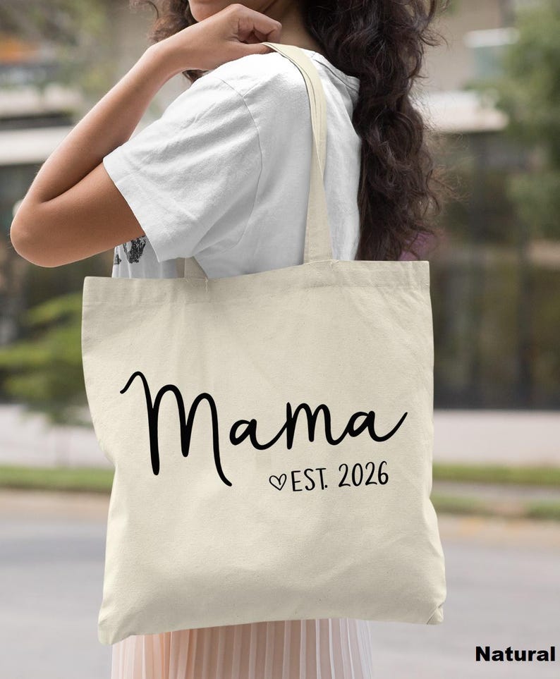 Mama Tote Bag, Birthday Gift for Mama, Custom Mama Bag, New Mom Gift, First Mothers Day Gift, Trendy Mama Bag, Personalized Gift, Cool Mom image 1