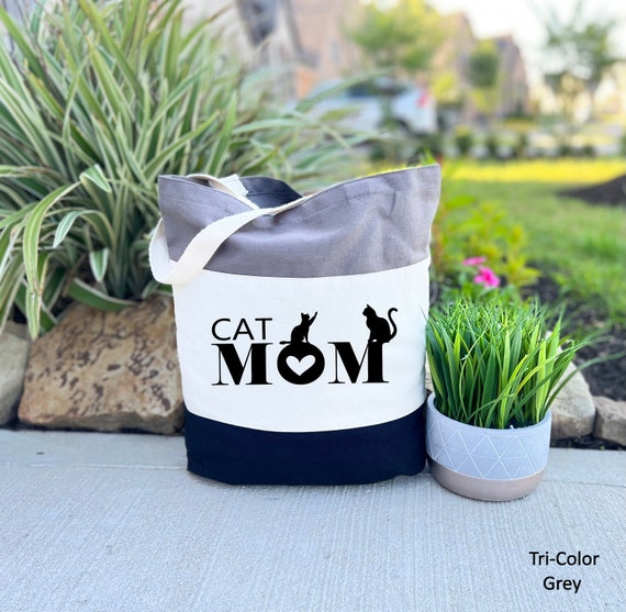 Cat Mom Tote Bag, Cat Lover Gift, Cat Lady Bag, Gift for Cat Mom, Gift for Women, Pet Lover Bag, Cat Owner Gift, Custom Tote Bag, Canvas Bag