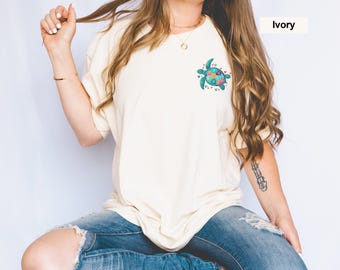 Comfort Colors® T-shirt, Tortoise Shirt, Tropical Sea Turtle T-Shirt, Ocean Lover Gift, Summer Beach Shirt, Cute Turtle Shirt, Turtle Tee