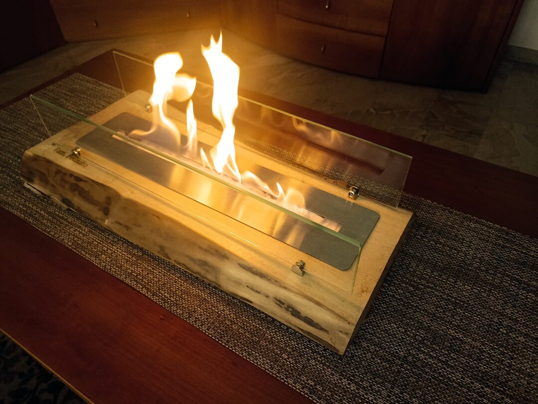 Mega Size Natural Walnut Wooden Desktop Bioethanol Fired Etsy UK