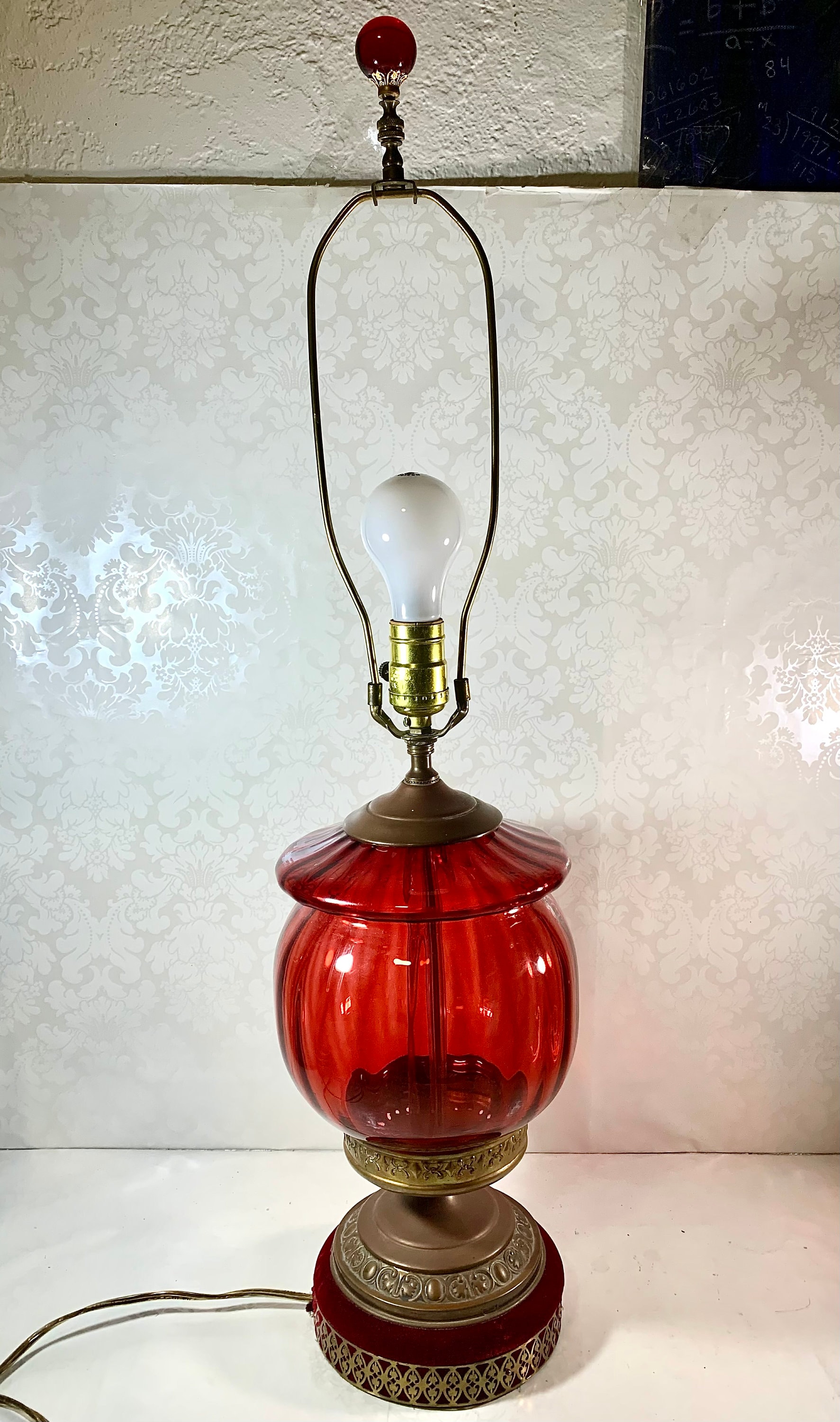 Antique 1800s Victorian Table Lamp Converted From Oil to Electric