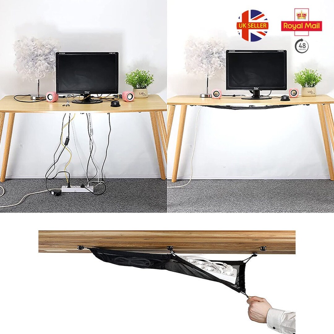 Under Desk Cable Tidy Cord Organiser Wire Management Etsy