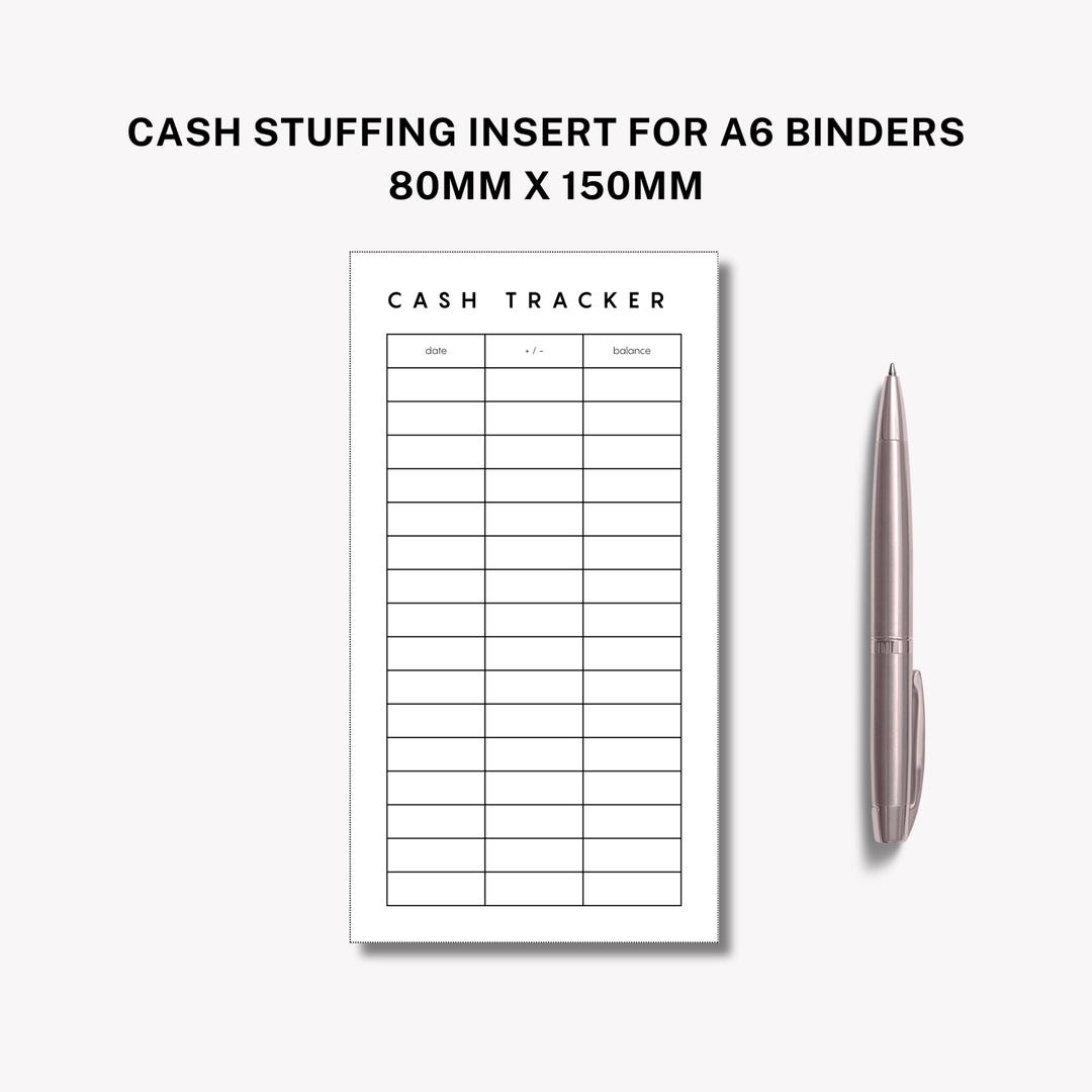 A6 Cash Tracker Printable – Cash Stuffing Template (PDF Download) - Etsy
