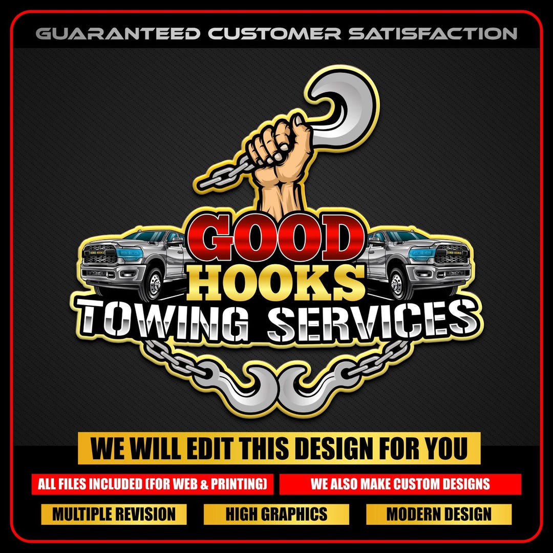 Towing Truck Logo, Towing Logo Template, Towing Chain Svg, Tow Truck 18 ...