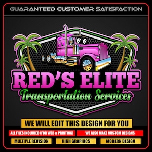 Transport Trucking Towing Logistics Dispatching Logo With Printable File