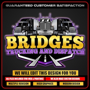 Trucking Company Logo, Moving Truck, Hotshot Logo, Semi Truck Logo, Transportation Logo, Logistics Logo, Truck Driver Logo Dispatch logo