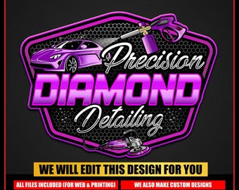 Car Detailing Logo, Auto Detailing Logo, Car Repair Logo, Vehicle Logo, Automotive Fix Logo, Car Wash Premade Logo