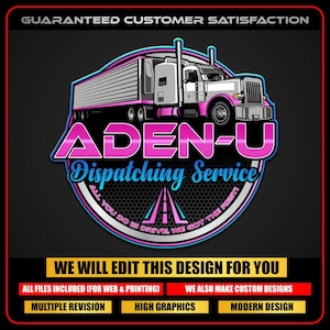 Transport Trucking Towing Logistics Dispatching Logo With Printable File
