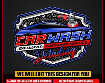 Car Detailing Logo, Auto Detailing Logo, Car Repair Logo, Vehicle Logo, Automotive Fix Logo, Car Wash Premade Logo