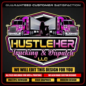 Transport Trucking Towing Logistics Dispatching Logo With Printable File