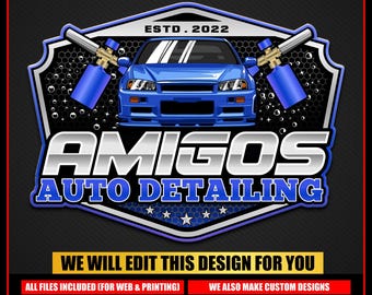 Car Detailing Logo, Auto Detailing Logo, Car Repair Logo, Car Paint logo, Vehicle Logo, Automotive Fix Logo, Car Wash Premade Logo