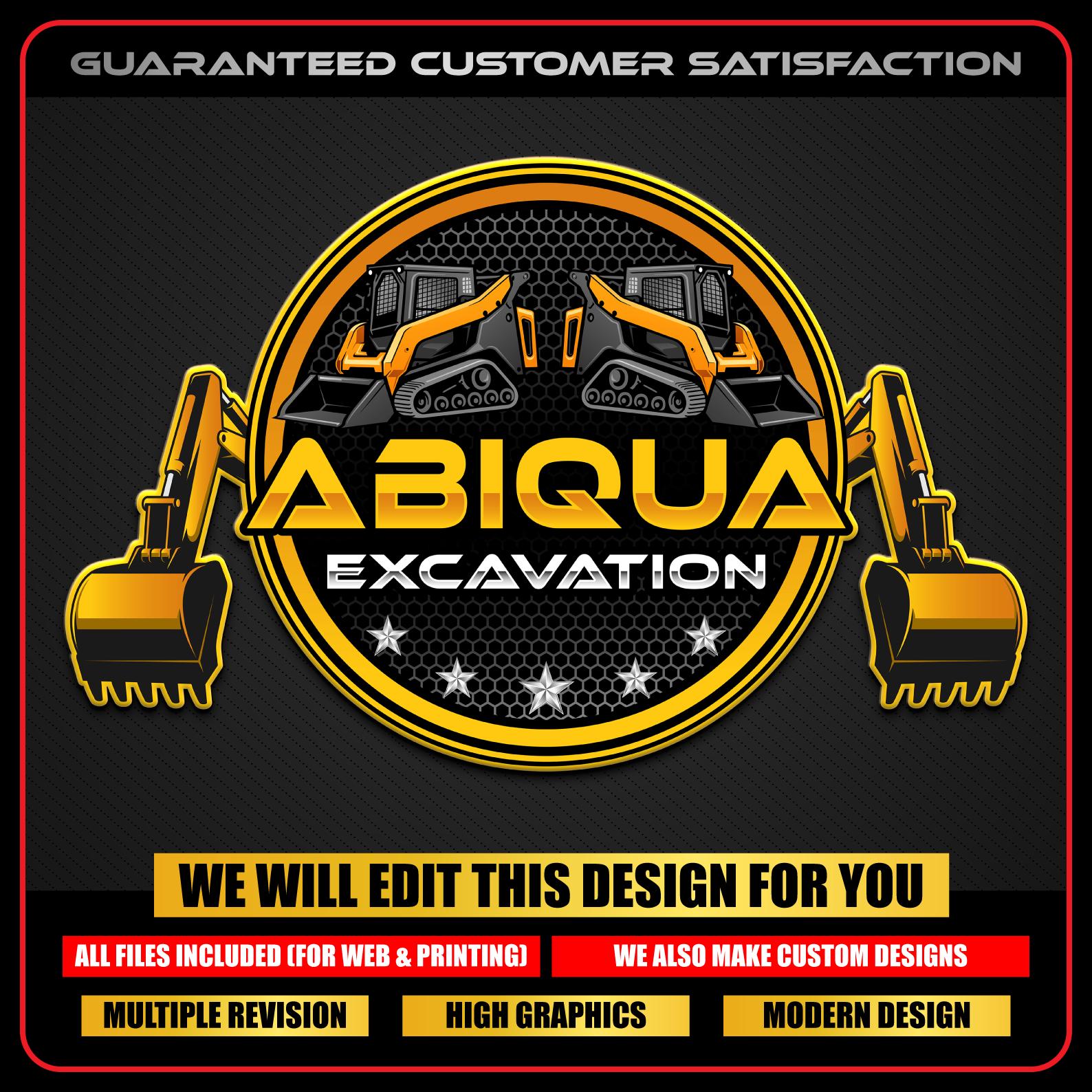 Excavator Heavy Equipment Construction Logo  Earth Digging Logo Skid Steer Logo Bulldozer logo Dump logo