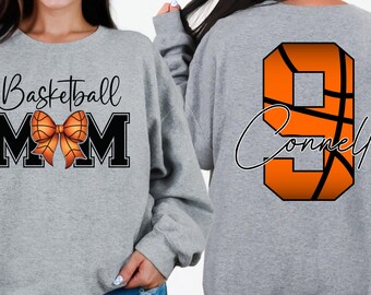 Personalized Basketball Mom Sweatshirt: Game Day Shirt, Kids Name