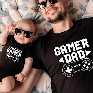 Gamer Dad & Future Gamer Matching Shirt Set: Personalized Video Game Tee
