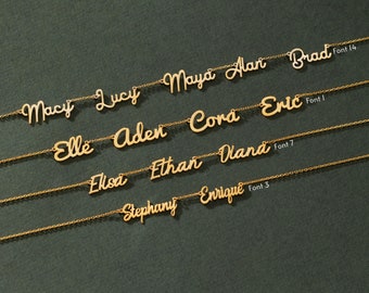 Personalized Multiple Name Necklace - Family Name Necklace - Custom Kids Name Plate - Gift for Mom, Grandma - Gift for Her - Gift for Wife