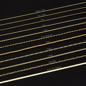 14K Gold Chain Necklaces for Women  Herringbone Chain  Snake Chain  Paperclip Chain  Box Chain  Twist Rope Chain  Simple Gold Necklace