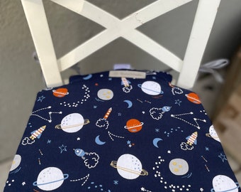 Coussin de siège pour chaise pour enfants Ikea Ingolf Space Space bleu