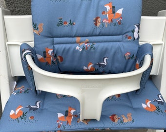 Kompatibles Sitzkissen Set Waldtiere Fuchs blau für Tripp Trapp