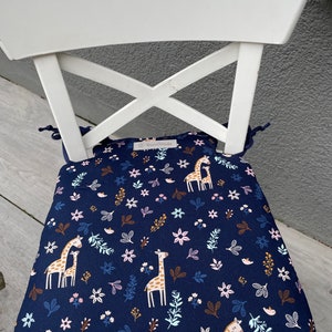 Sitzkissen für Ikea Kinderstuhl Ingolf Giraffe blau Bild 1