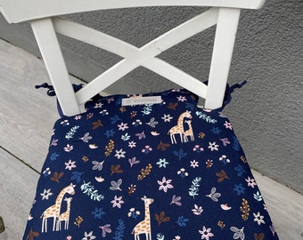 Seat cushion for Ikea high chair Ingolf Giraffe blue