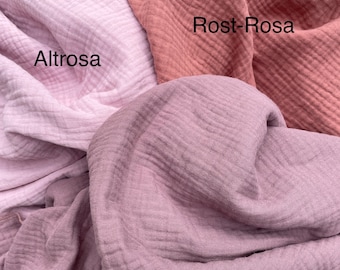 Musselin Decke Triple Gauze Rosa Malve Rost Sommerdecke Musselindecke