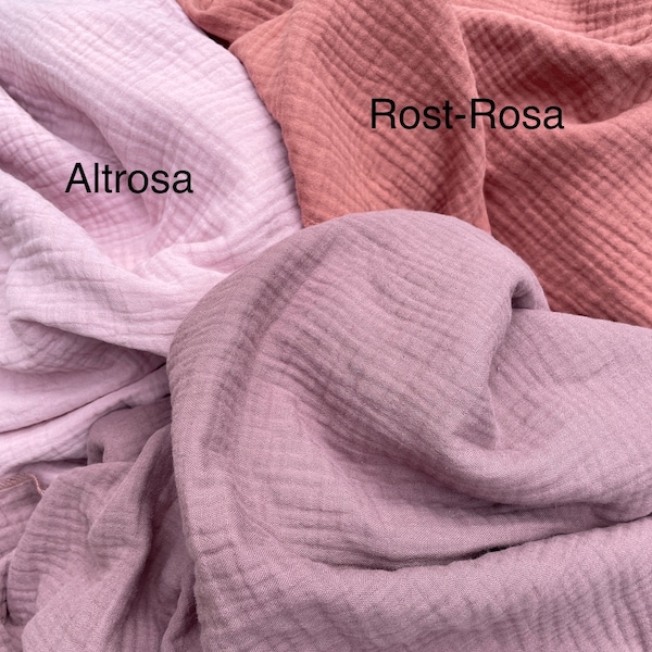 Musselin Decke Triple Gauze Rosa Malve Rost Sommerdecke Musselindecke