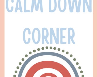 Calm Down Corner Printable Posters: Montessori Emotions (Digital Download)