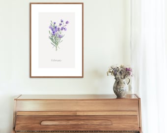 Estampado de la flor de nacimiento de febrero: decoración para la habitación del bebé.