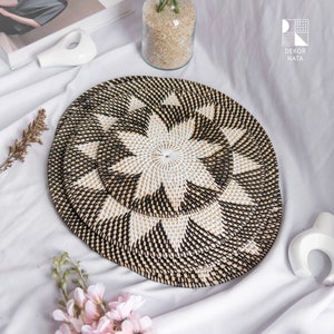 Flowa Round Rattan Placemats, Natural Placemat For Dining Table, Boho Placemat, Handcrafted in Indonesia