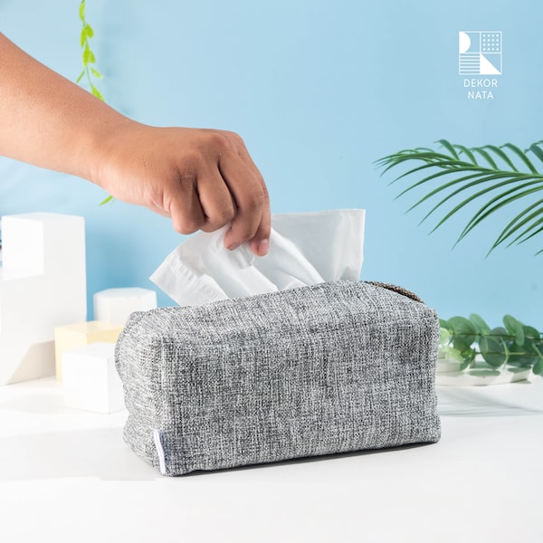 Boîte à mouchoirs en tissu, porte-mouchoirs en tissu, housse en tissu polyester, parfait pour cadeau de pendaison de crémaillère, porte-mouchoirs pour voiture