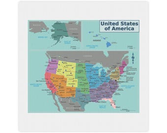 Mapa dos EUA, Decoração de escritório, Decoração de sala de estar