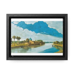 Iraq Baghdad River Artwork. Famous Arab Art, Oil Painting Print on Canvas, Gallery Wall Art