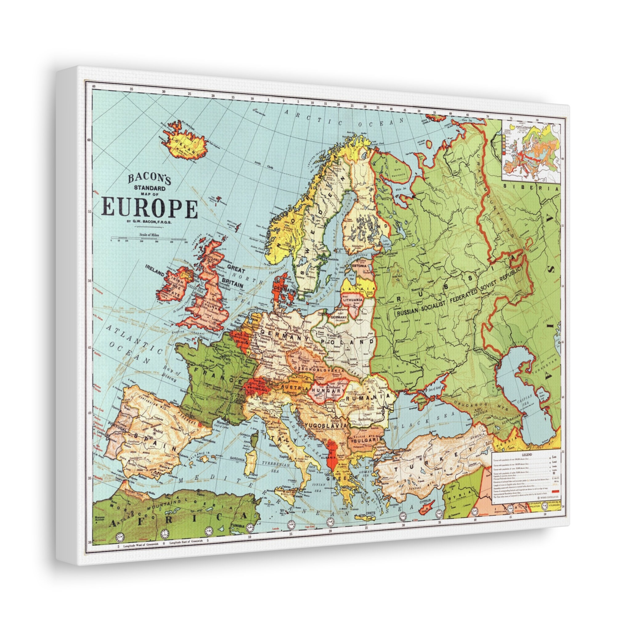 Map of Europe Wall Art, Fine Art Etsy