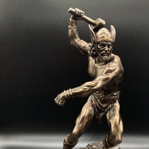Thor Statue I Norse God Thor Statue I Thor Figurine with Hammer I Thor Statue with Mjolnir I Norse Mythology Figurines I Statue Decoration