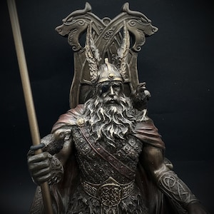 Norse God Odin Statue Mythology Decor
