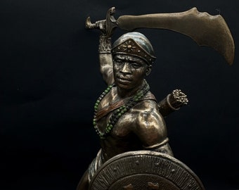 Oggun Bronze Finish Yoruba Orisha Ogun Statue