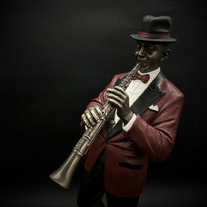 Clarinet Jazz Black Male Jazz Clarinet Player Figurine