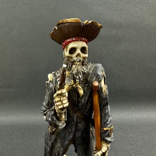 Statue de capitaine pirate I squelette de pirate I décor des Caraïbes I cadeau de statue