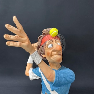 Tennis Player Comic Art Satue Guillermo Forchino Padel Player Tennis Statute