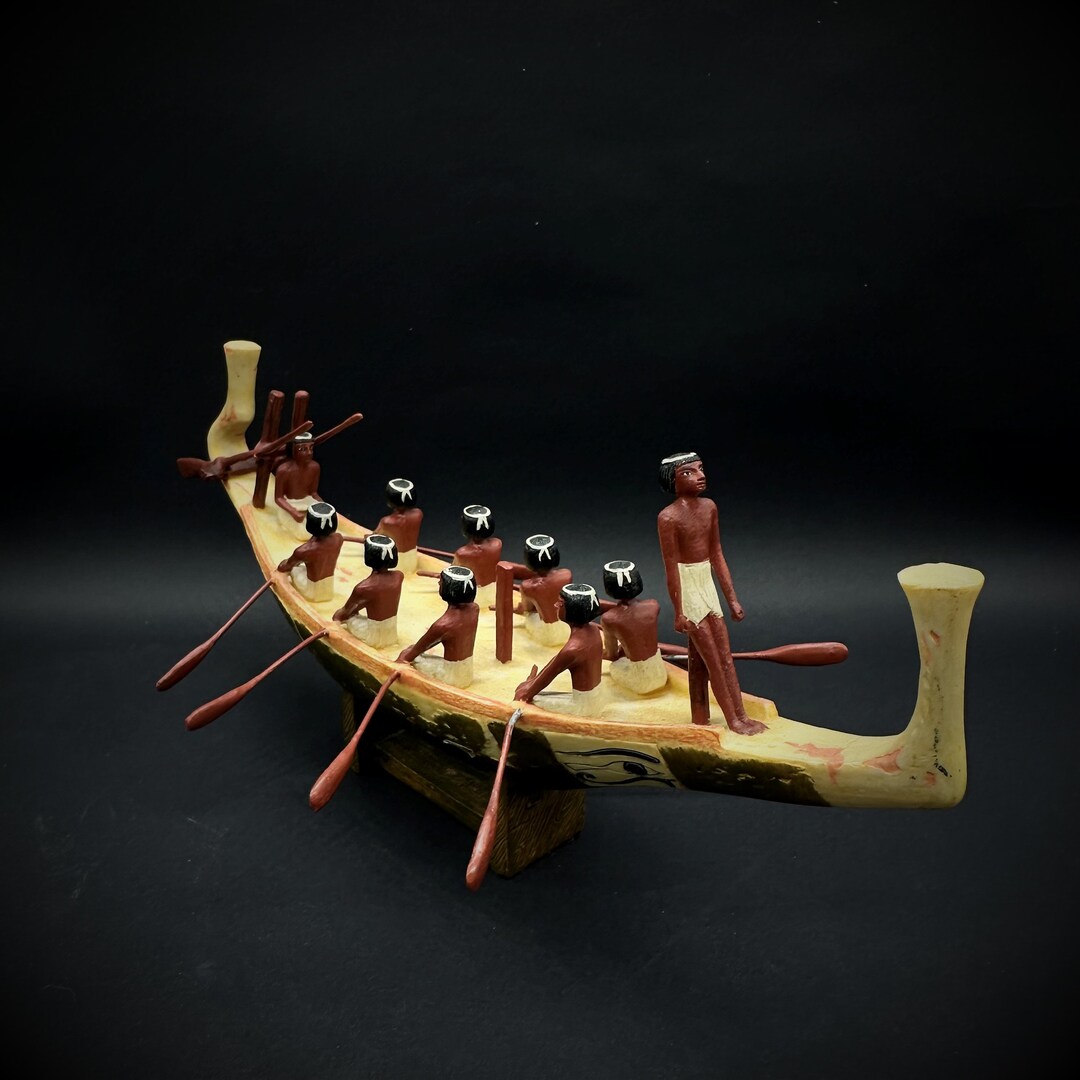 Ancient Egyptian Rowing I Hand Painted Rowing Egyptian Figurine I Egyptian Decor I Ancient Egypt