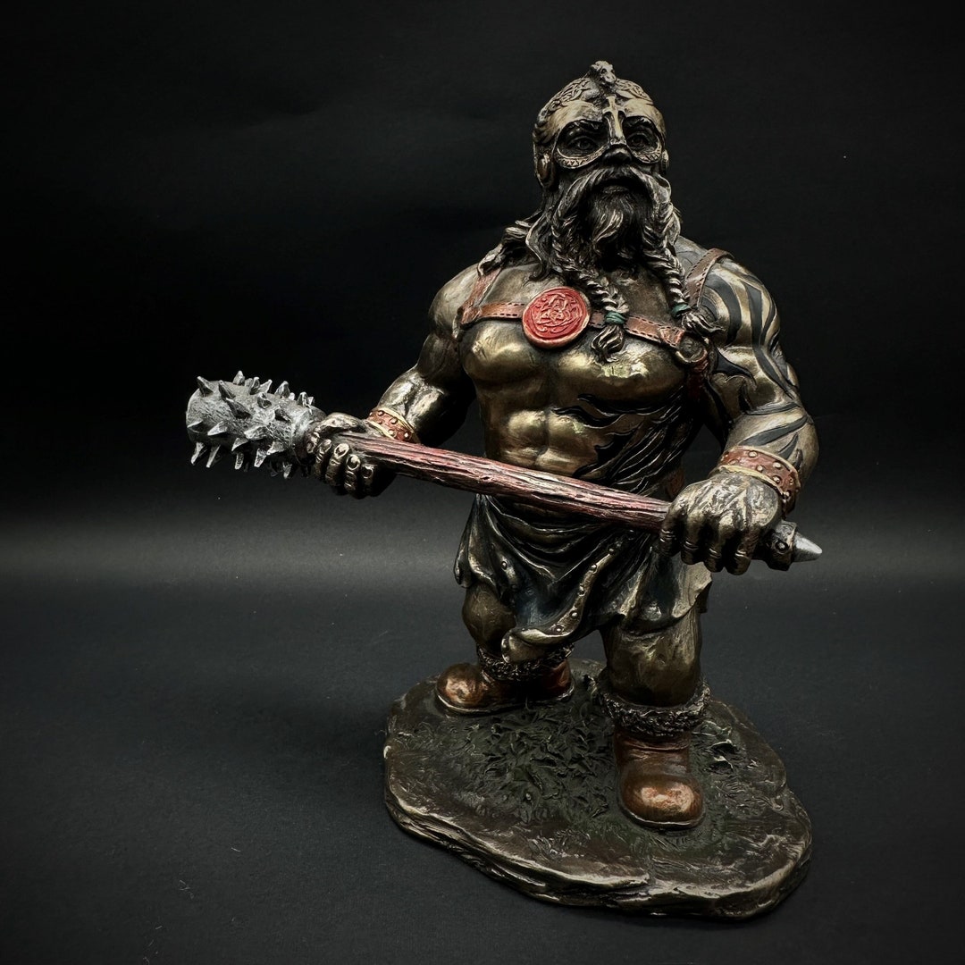 Viking Warrior Statue I Norse Dwarf Warrior Miniature Statue I Viking