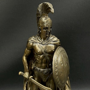 Sparta Leonidas Statue I  Handmade Bronze Plated Leonidas Statue I Leonidas "Son of the lion" was a warrior king of the Greek Gifts