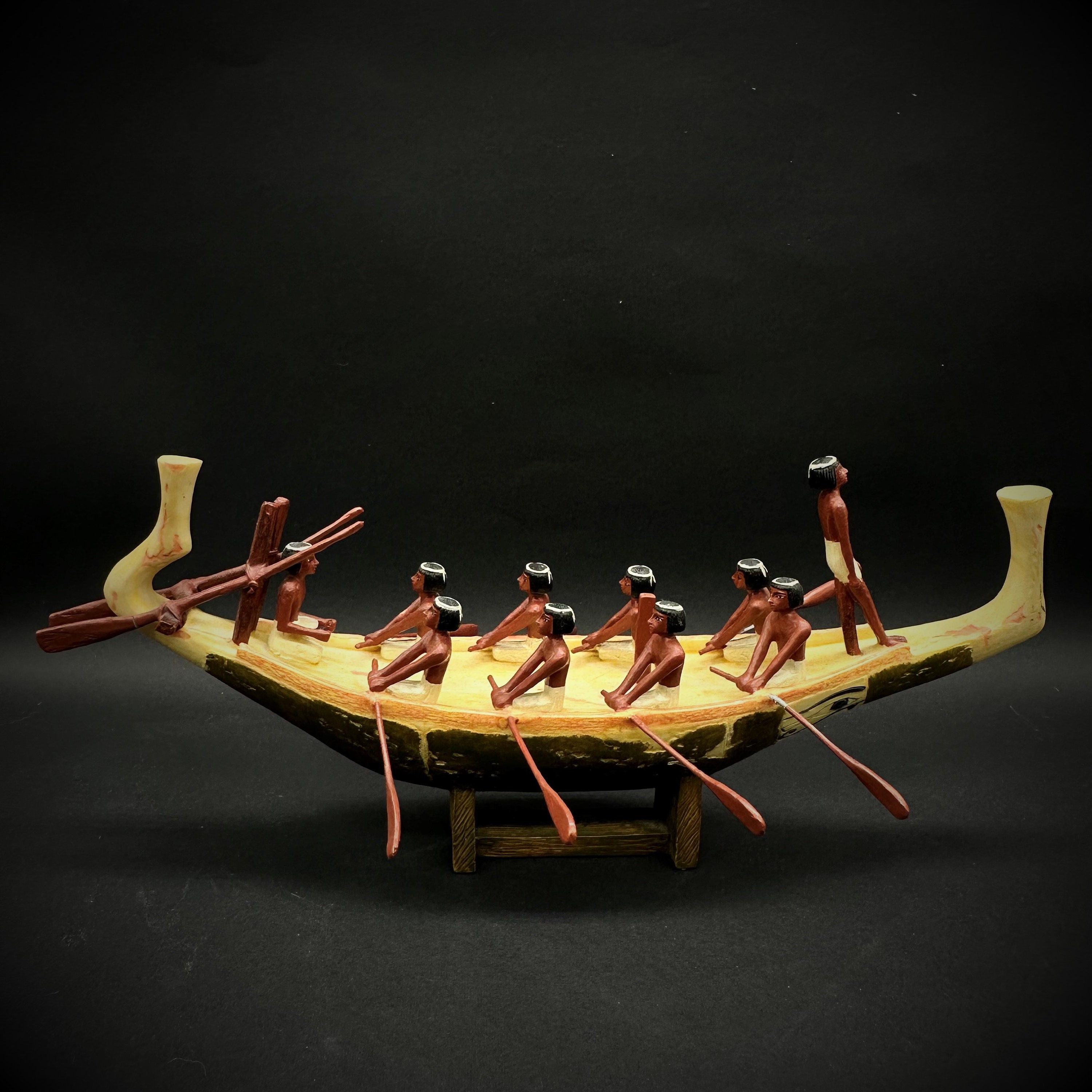Ancient Egyptian Rowing I Hand Painted Rowing Egyptian Figurine I Egyptian Decor I Ancient Egypt