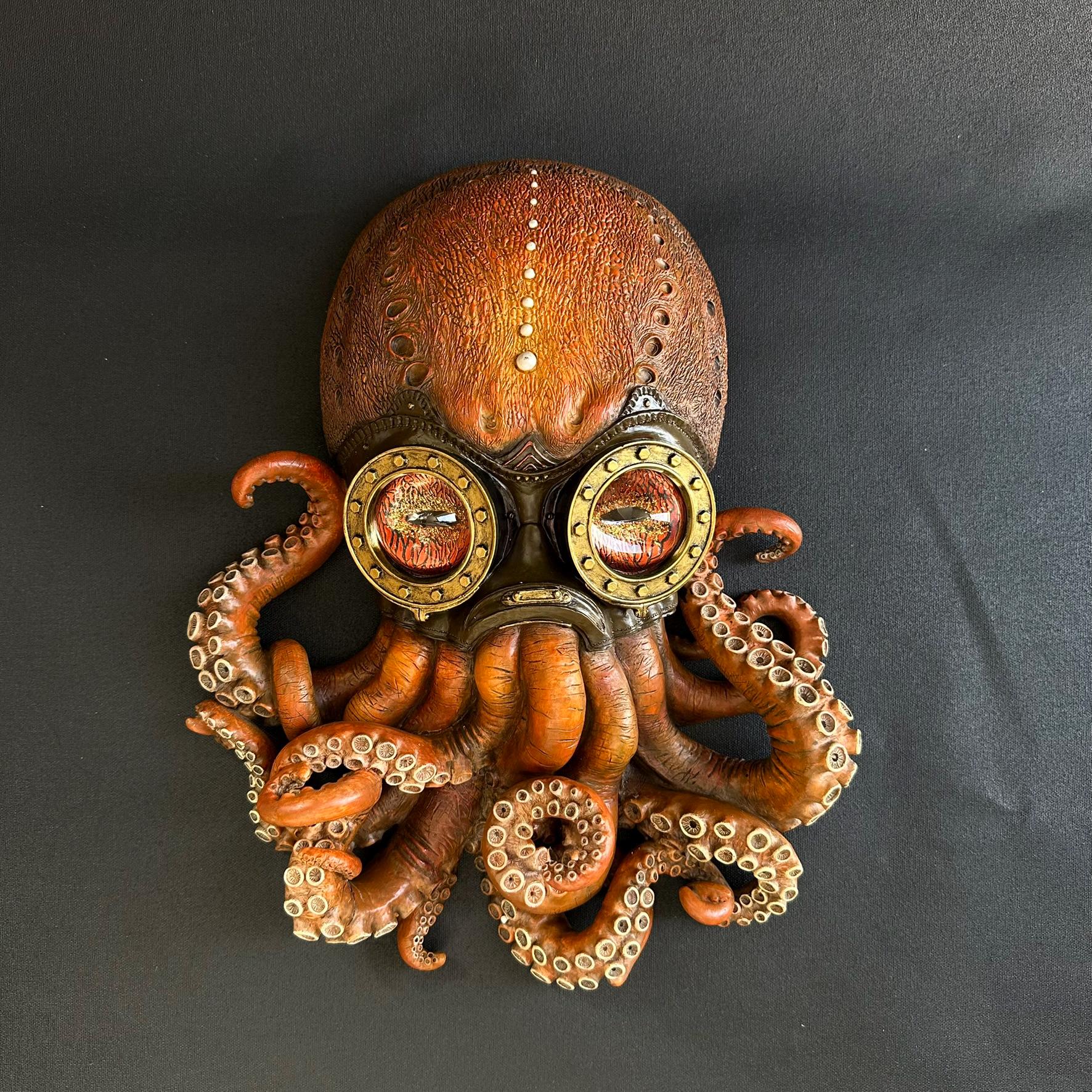 thumbnail interactive-video image 1 of Steampunk Octopus Glass Eyes With Nautical Map Design - 20mm Cabochons For Crafts & Jewelry 1 of 11