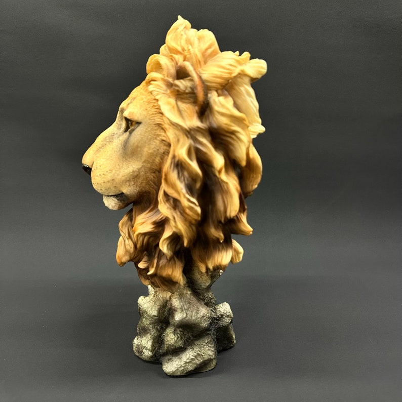 Large Lion Head Bust King of the Jungle Statue Sculpture I Etsy