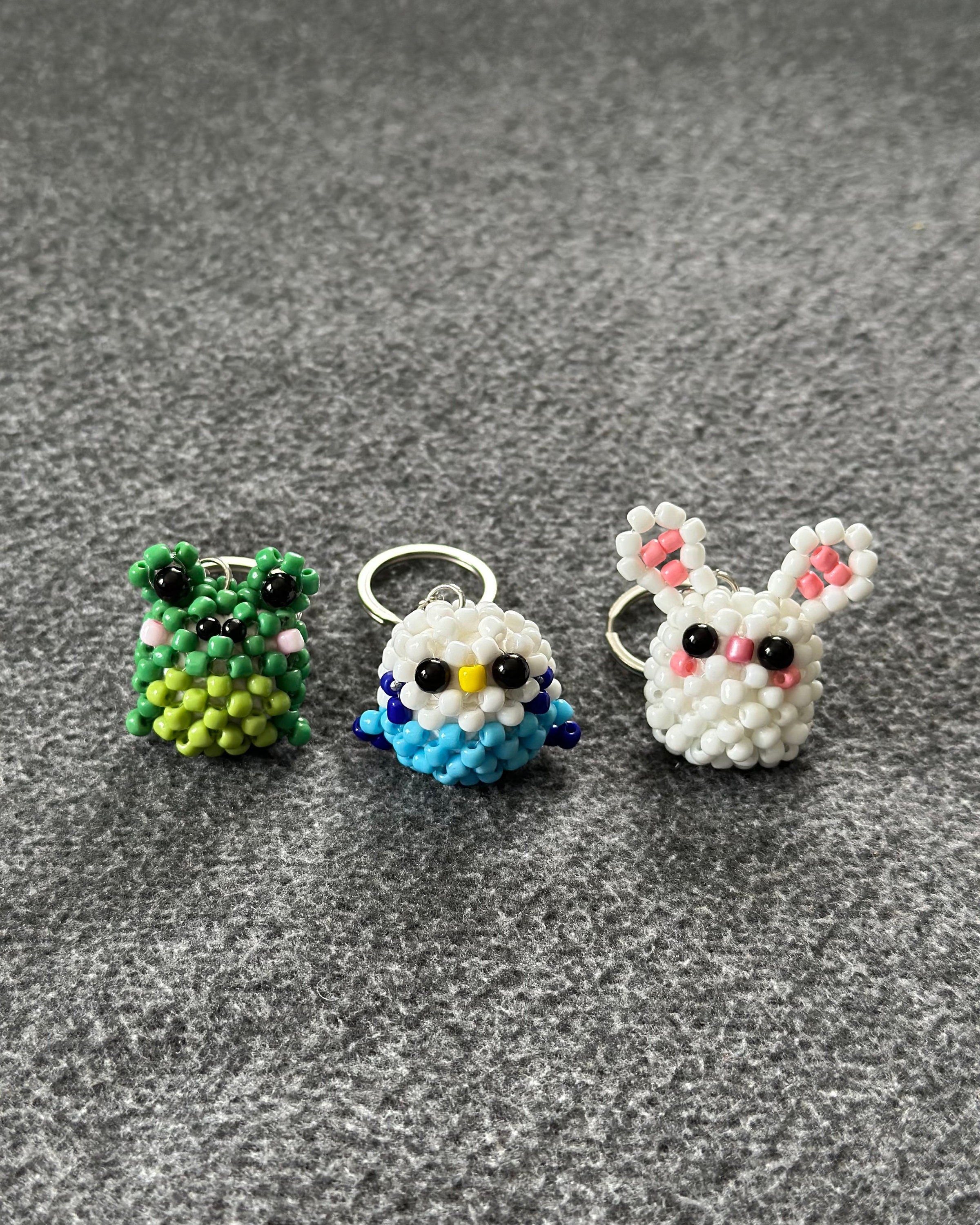 Beaded Animal Keychains, Bead Pet, Desk Pet, Bead Keychain, Glass Sead Bead  Keychain, Gift Idea, Stocking Stuffer Idea, Valentines 