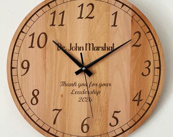Personalized Recognition Award Wall Clock - Custom Handmade Appreciation Sign Decor