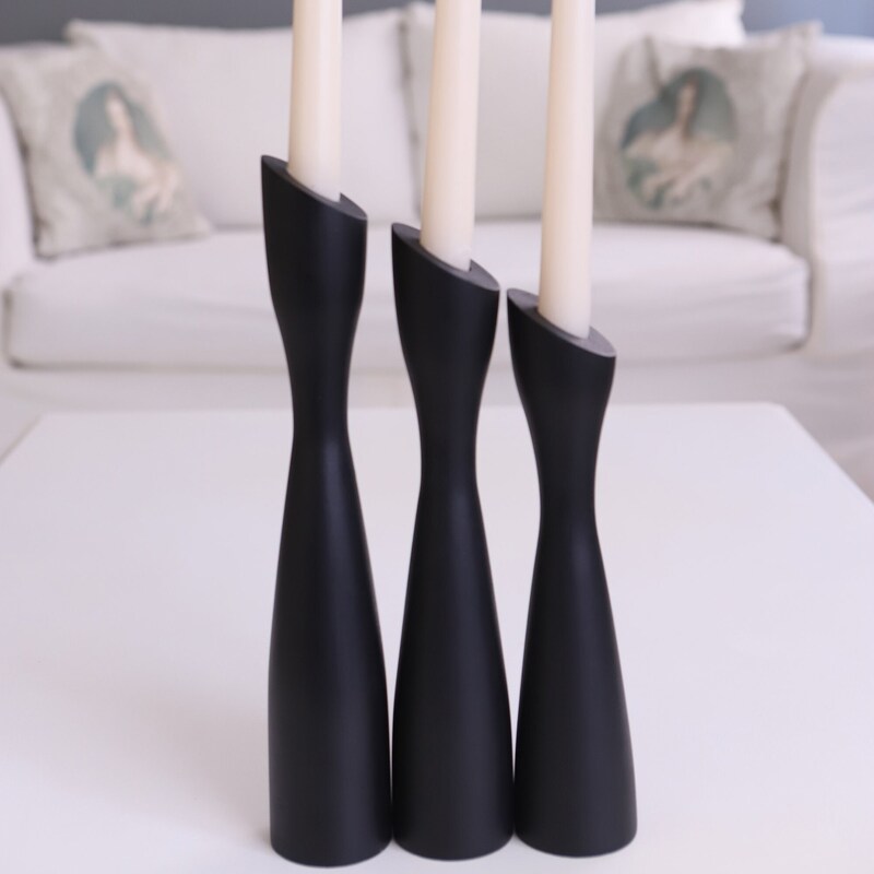 Modern Black Candle Holder - Etsy
