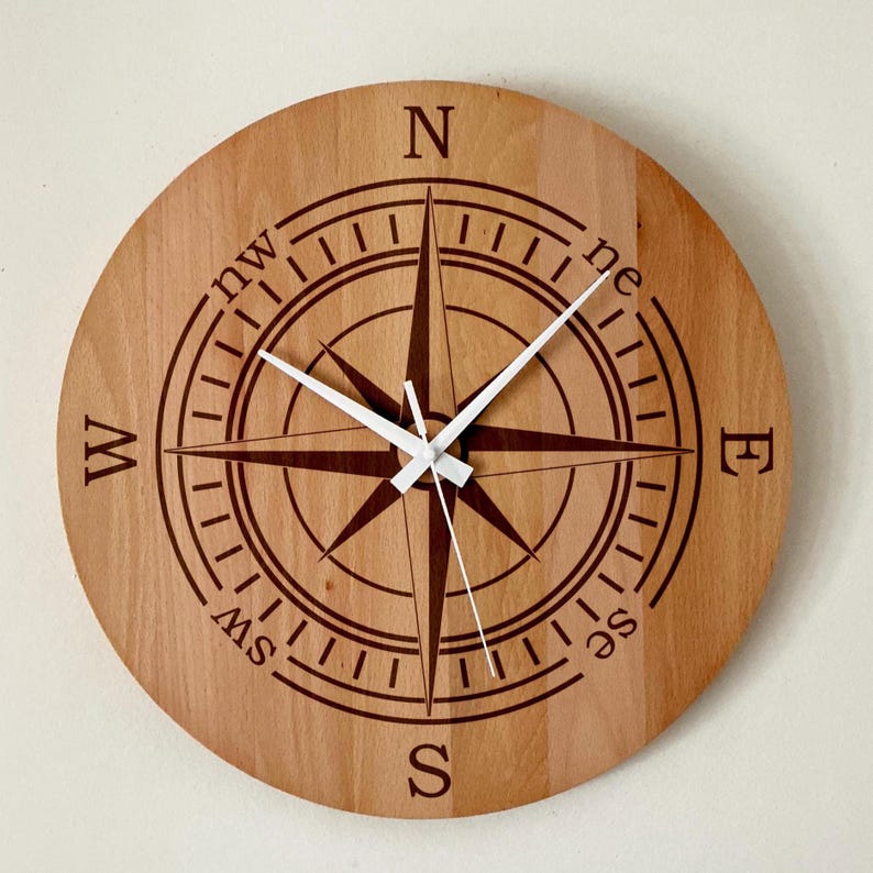 Beech Wood Wall Clock: Silent Minimalist Design - Etsy